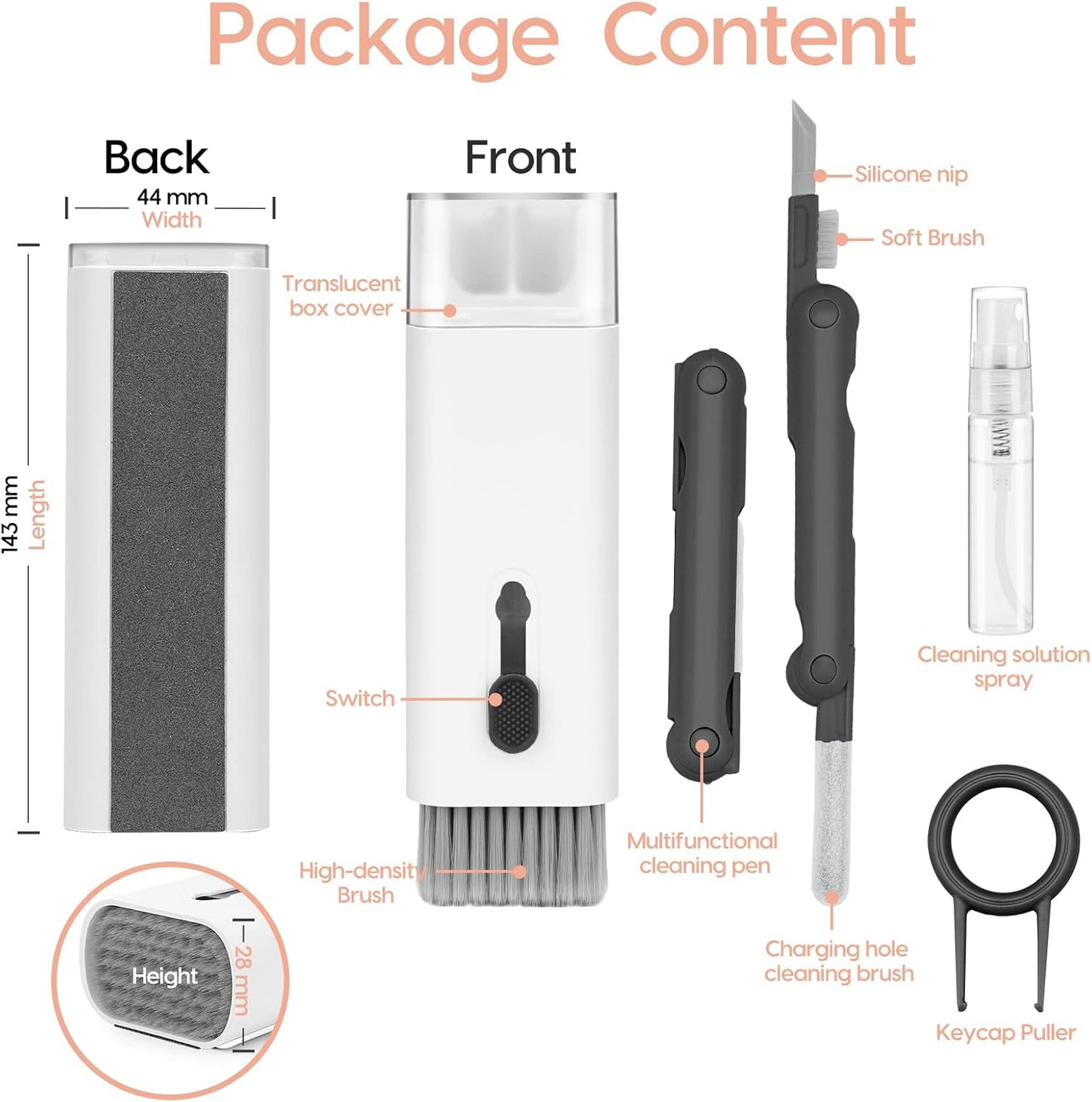 KIT DE LIMPIEZA 8 EN 1 MULTIFUNCIONAL, COMPUTADORA Y TABLET.